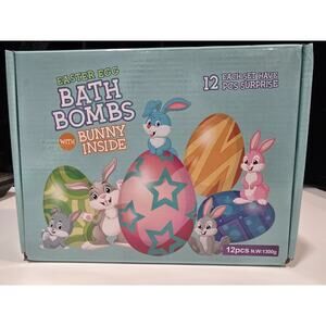 12 Pack Easter Egg Shaped Bath Bombs Gift Set Bunny Surprises Fast Free Shipping